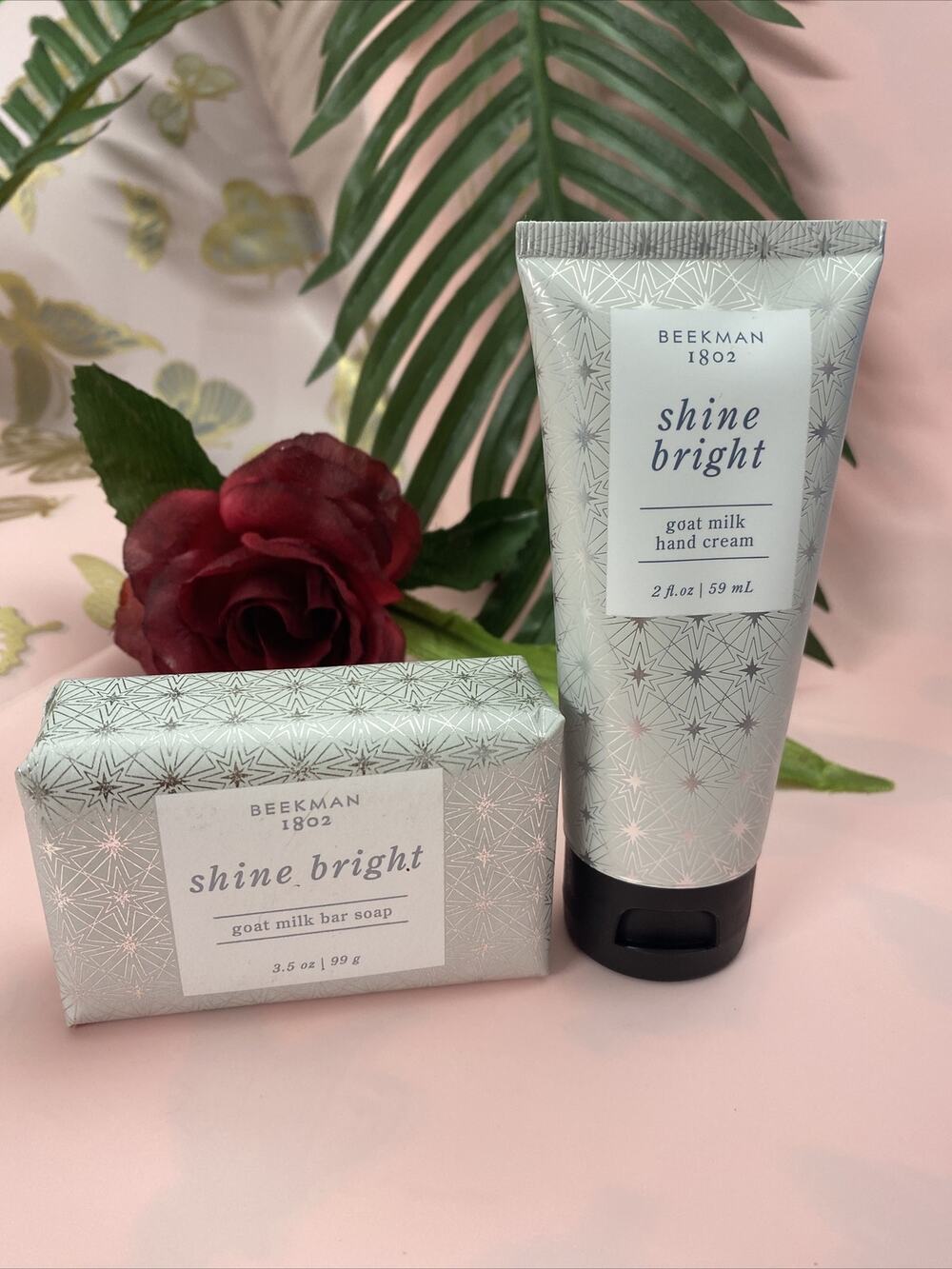 2X Beekman 1802 Goat Milk Hand Cream 2oz & 3.5oz Goat Milk Soap SHINE BRIGHT